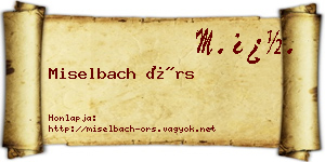 Miselbach Örs névjegykártya